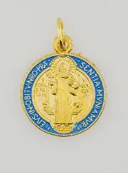 Saint Benedict Gold Plated Medal - 1,8 cm