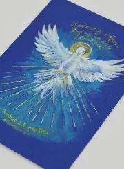 Blue Confirmation Prayer Card - Holy Spirit Dove