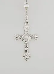 Lourdes Rosary with Black and White Pearls - Lourdes Water Medal