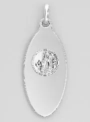 Silver Medal Holy Virgin Mary of Lourdes