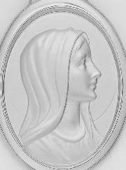 Medal Holy Virgin Mary's Profile - Sterling Silver