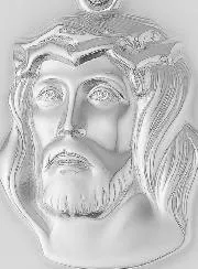 Head of the Crowned Christ Nugget Medal - Sterling Silver