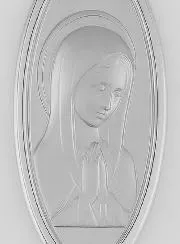 Teardrop Medal Holy Virgin Mary's Profile - Sterling Silver