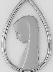 Openwork Medal Holy Virgin Mary's Profile - 925 Silver