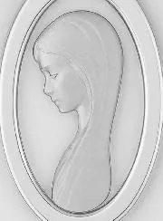 Openwork Medal of the Profile of Virgin Mary - 925 Silver