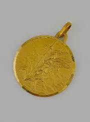 Shiny Saint Michael Archangel Medal in 18 Carats Solid Gold - 1,8 cm