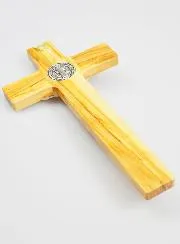 Saint Benedict Olive Wood Cross - 20 x 11 cm