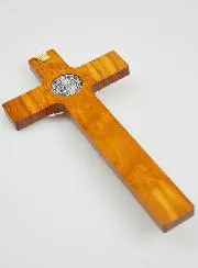 Saint Benedict Dark Wood Cross - 20 x 11 cm