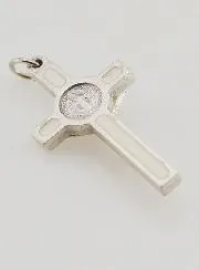 Saint Benedict Cross Pendant - White