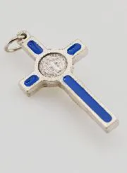 Saint Benedict Cross Pendant - Blue