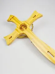 Large Wall Wood & Bronze Cross of Saint Benedict - 48cm