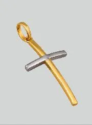 Christ's Cross Pendant Yellow & White Gold - 25mm - 18Kt Solid Gold