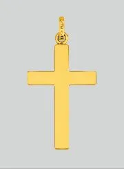 Classic Cross Pendant with Zircons - 22mm - 18Kt Solid Gold