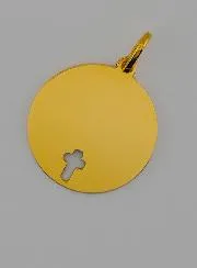 Christ's Cross Medal with Online Engraving - 16mm - 18Kt Solid Gold