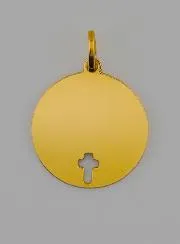 Christ's Cross Medal with Online Engraving - 16mm - 18Kt Solid Gold