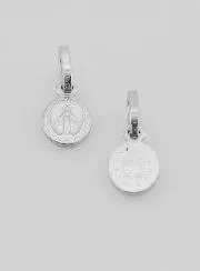 Rhodium Silver Miraculous Medal - 8mm