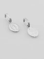 Rhodium Silver Miraculous Medal - 8mm