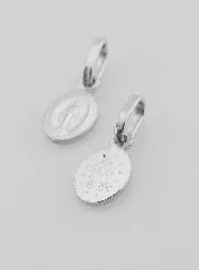 Rhodium Silver Miraculous Medal - 8mm