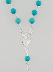 Turquoise Beads & Solid Silver Rosary