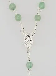 Real Aventurine Beads & Solid Silver Rosary