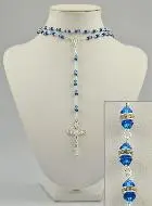 Blue Sapphire Crystal & Silver Rosary