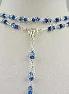 Blue Sapphire Crystal & Silver Rosary