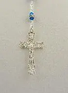 Blue Sapphire Crystal & Silver Rosary
