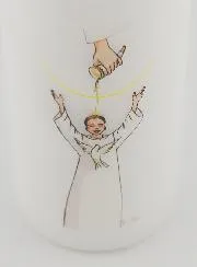 Confirmation Altar Candle - Brown Haired Boy's Anointing