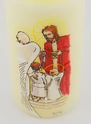 Communion Candle Angel's Bread  - Brown Haired Girl