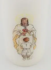 Communion Candle - Lord Jesus & Brown Haired Boy