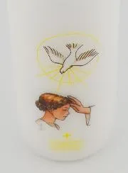 Print of the Holy Spirit Confirmation Altar Candle - Brown Haired Girl