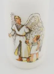 Baptism Candle - Guardian Angel and Girl