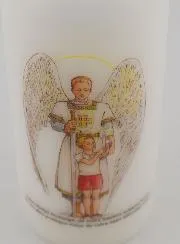 Communion Altar Candle St. Michael Archangel & Boy