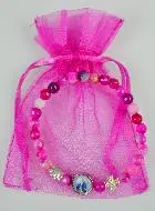 Religious Bracelet Pink Agate - Miraculous Madonna Cross & Medal