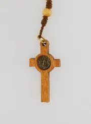 Saint Benedict Rosary Olive Wood - Cross and Medal
