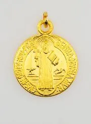 Saint Benedict Medal - Golden Metal - 22 mm