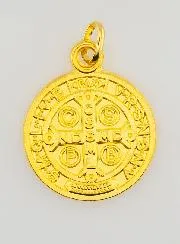 Saint Benedict Medal - Golden Metal - 22 mm