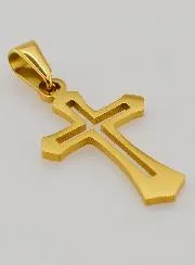 Openwork Cross Pendant - Golden