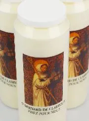 Set of 6 Sanctuary Candles Saint Bernard of Clairvaux - 17.5cm