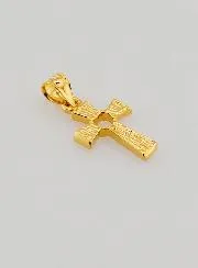 Cross Pendant 18k Gold Plated - Pink Heart