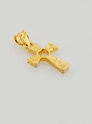 Cross Pendant 18k Gold Plated - Blue Heart