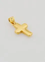 Cross Pendant 18k Gold Plated - Blue Enamel