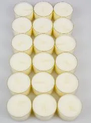 Pack of 18 Organic Tea Lights, 100% Natural - 7 Hours