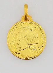 Gold Plated Medal Saint Joan of Arc - 16 mm