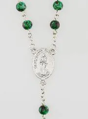 Green Mother of Pearl Rosary