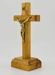 Wooden Standing Crucifix - 10cm
