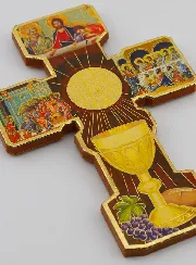 Wooden Child Cross with Communion Certificate