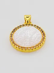Mother-of-Pearl Pendant Cross of Saint Benedict - 22mm