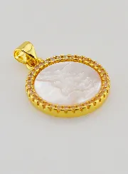 Golden Medal Saint Michael in Mother-of-Pearl - 22mm