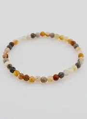 Feather Agate Stone Bracelet - 4mm